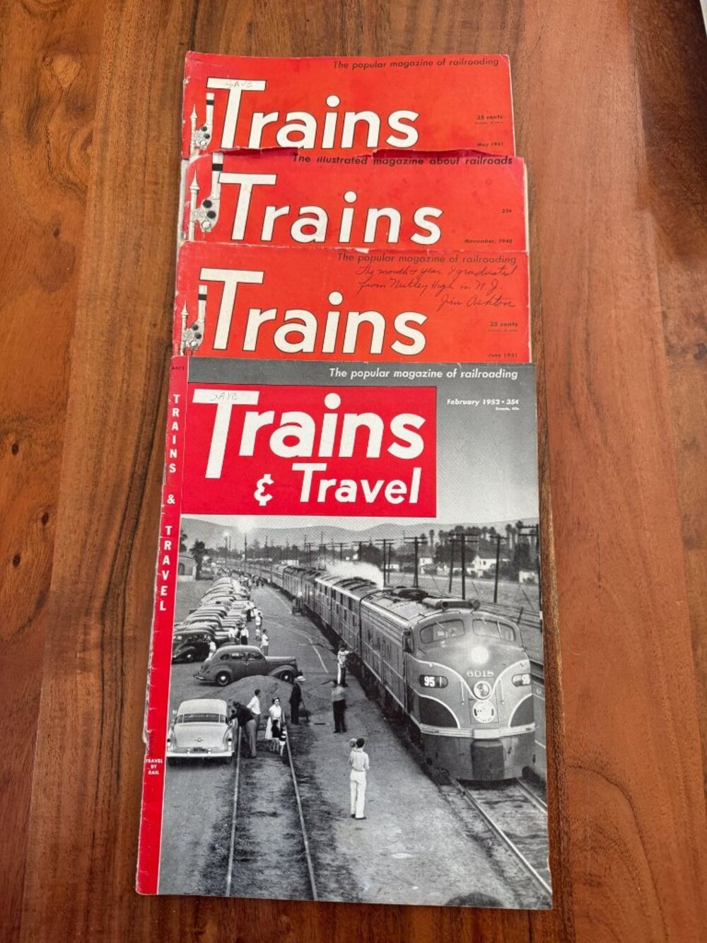 Vintage Trains & Travel Magazine Lot of 4 Kalmbach Railroad History 1948-1952